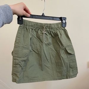 Khaki elastic Y2K mini skirt
